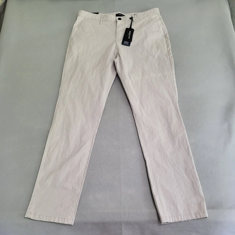 NWT‎ Kenneth Cole Techni-Cole Tapered Fit Stretch Lightweight Pants Men's 34x32